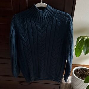 Ann Taylor Teal Blue Textured Sweater